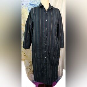 Brooks Brothers VTG Navy and Red Striped pajama Shirt gown button up cotton